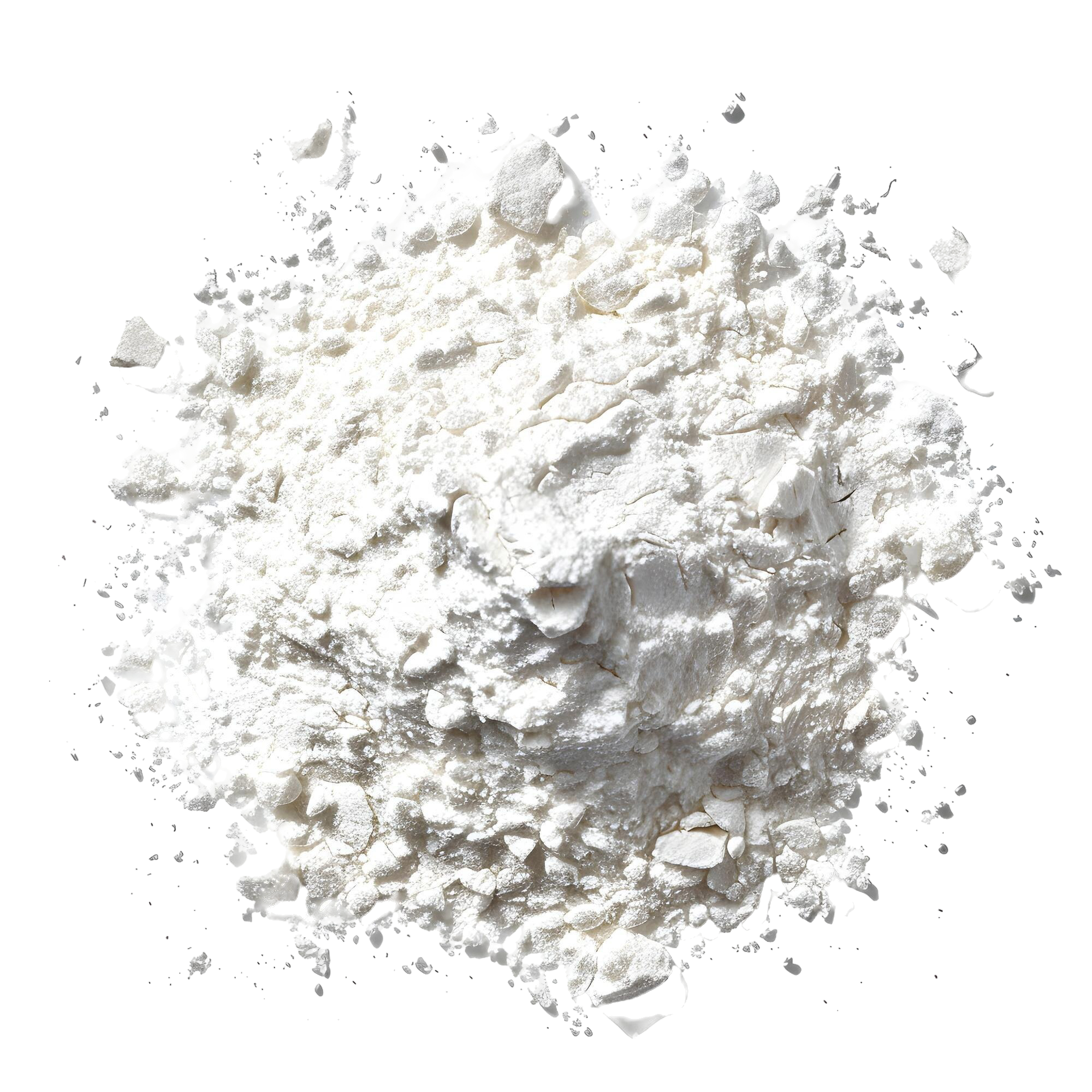 Pile of white flour on black background.