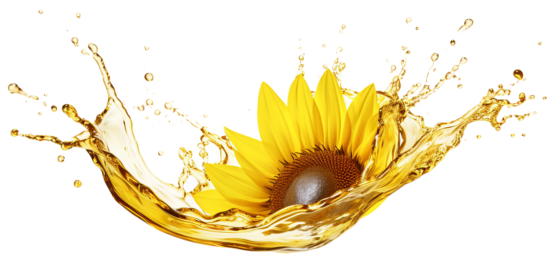 Sunflower and splash of golden oil
